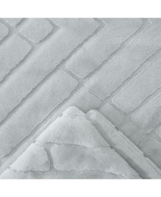 Premium Super Soft Emboss Faux Fur Silky Mink Throw Blanket Decorative Royal Soft Reversible Blanket, 50x65 Inches