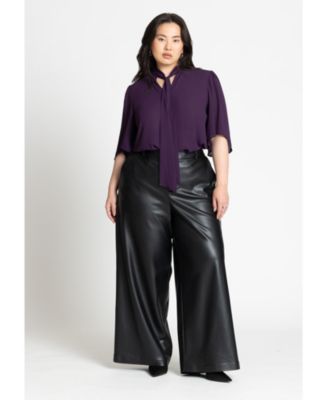 Women's Bow Blouse With Flutter Sleeve