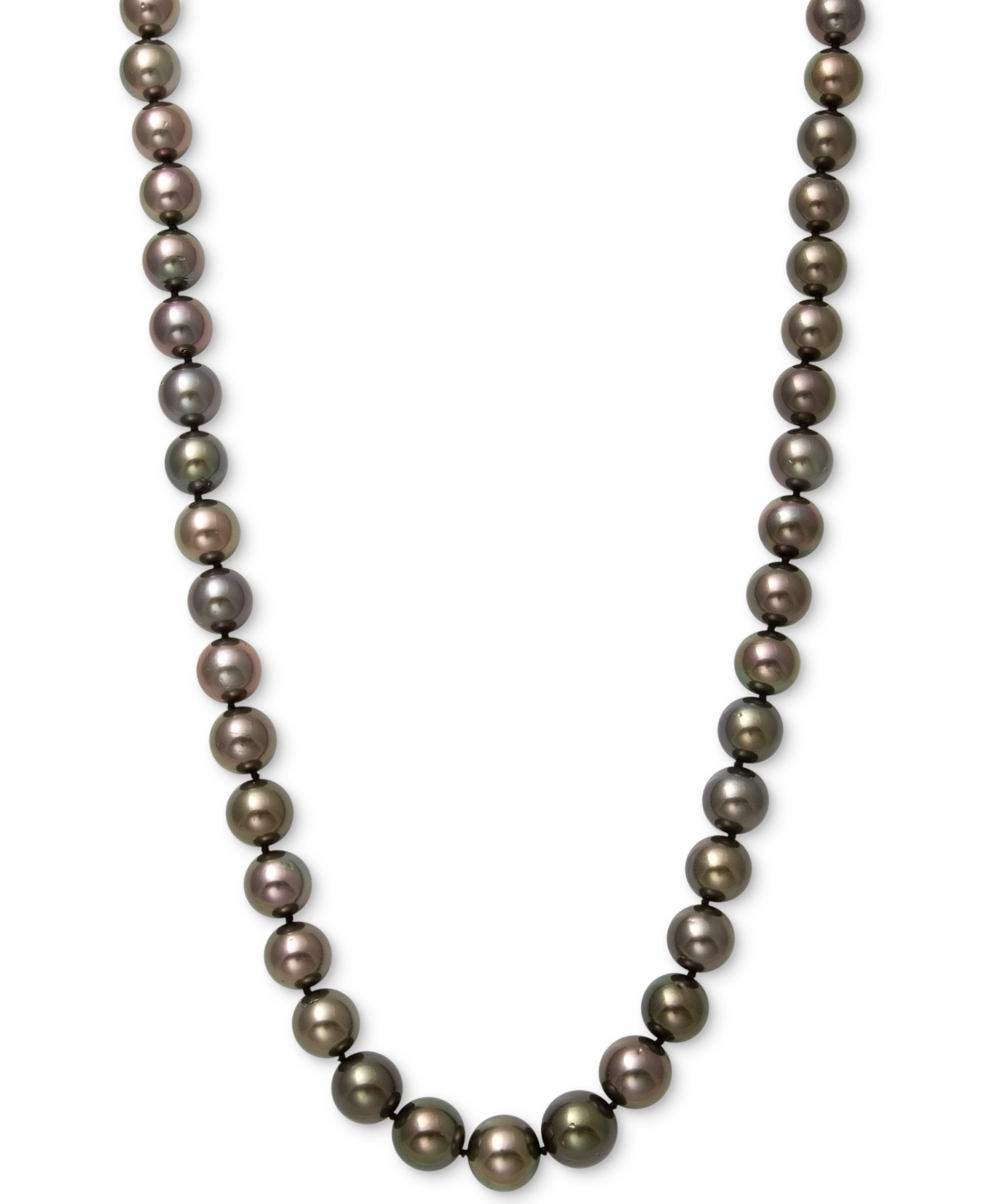 Cultured Tahitian Pearl (8-11mm) Strand 17.5" Necklace in 14k White Gold