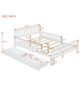 Streamdale Pink Platform Bed with Guardrails and Drawers