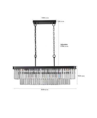 Crystal Chandelier with Adjustable Modern Industrial Design