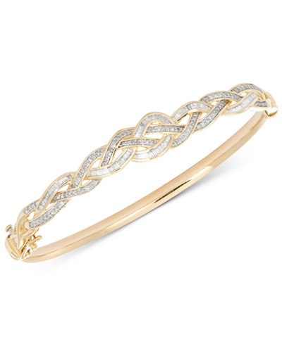Wrapped in Love™ Diamond Braided Bangle Bracelet (1 ct. t.w.) in 10k Gold