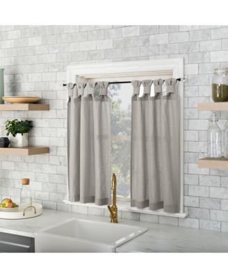 Washed Cotton Twist Tab Cafe Curtain Pair
