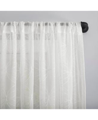 Tamaryn Embroidered Trellis Sheer Rod Pocket Curtain Panel
