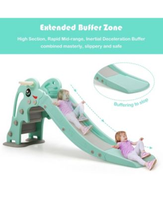 3-in-1 Kids Climber Slide Play Set with Basketball Hoop and Ball