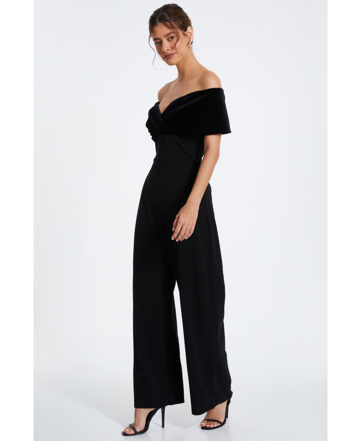Quiz Women's Velvet and Scuba Crepe Bardot Jumpsuit