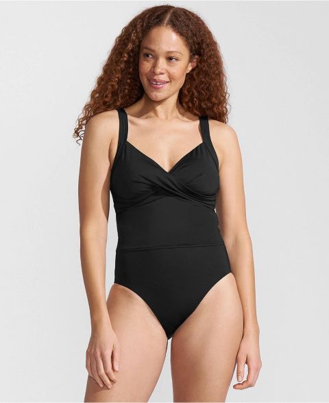 Верх бикини Midkini, с запахом — Lands' End, цвет: Чёрный