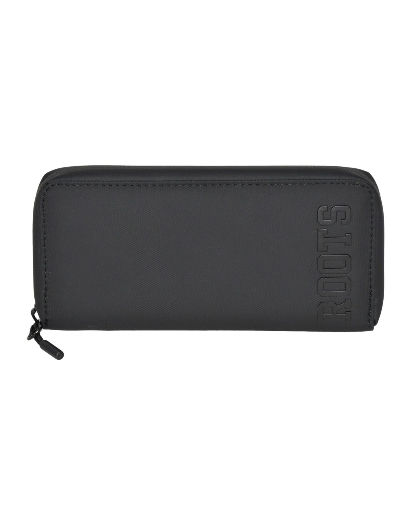 Мужской кошелёк Roots Slim Zipper Round Wallet, цвет: Чёрный комбинированный — фото 1