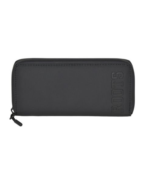 Мужской кошелёк Roots Slim Zipper Round Wallet, цвет: Чёрный комбинированный