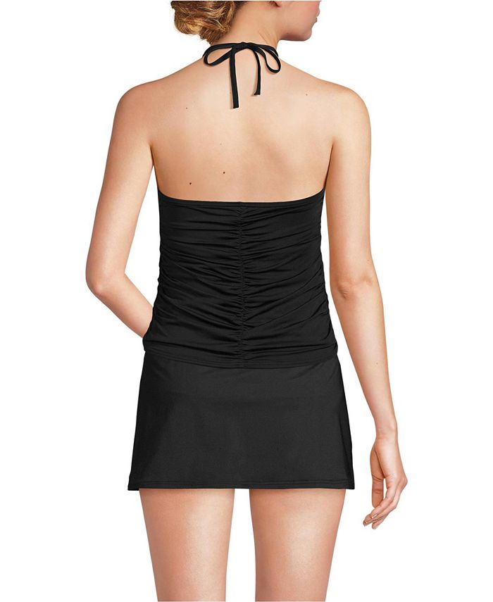 Lands' End Women's Ruched MultiWay Vneck Halter Tankini Swimsuit Top