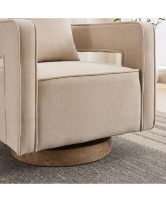 Beige Swivel Accent Chair for Modern & Comfy Seating