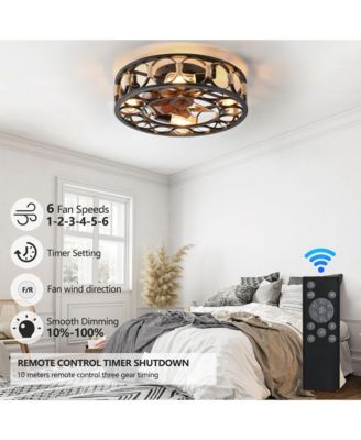 Caged Ceiling Fan with Lights and Remote