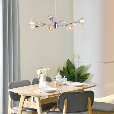 Modern Chrome Chandelier 9-Light Fixtures for Multiple Rooms