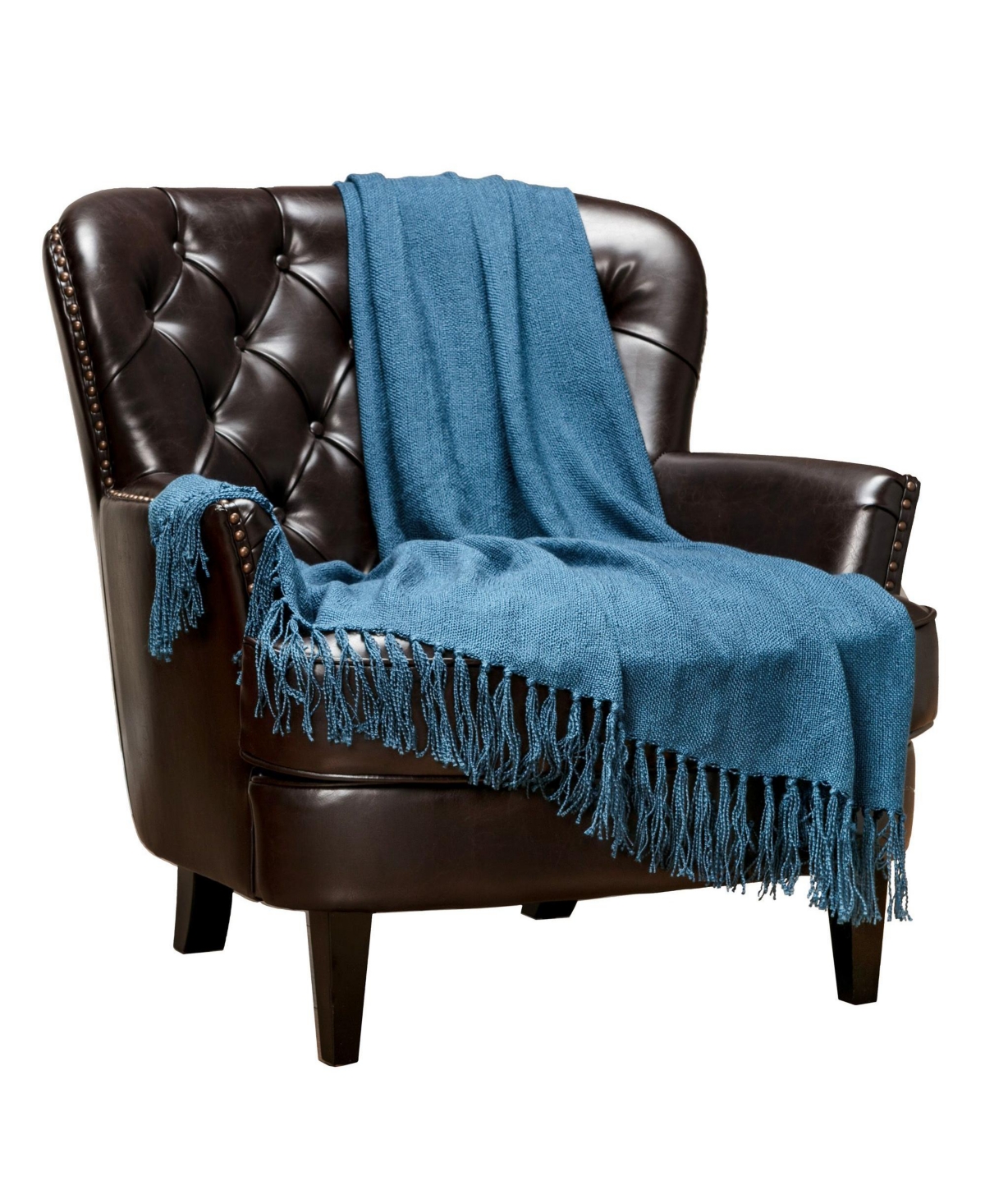 Chanasya Premium Silky TexturedSolid Decorative Blanket with Tassels - Elegant Classy Woven Kntted for Sofa Couch Bed Room Fringed Blanket