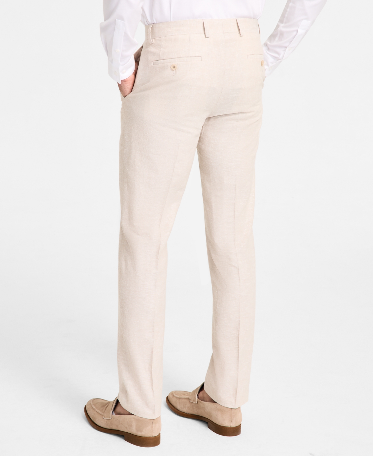 Bar Iii Men's Slim-fit Linen Suit Pants, Exclusively At Macy's In Natural