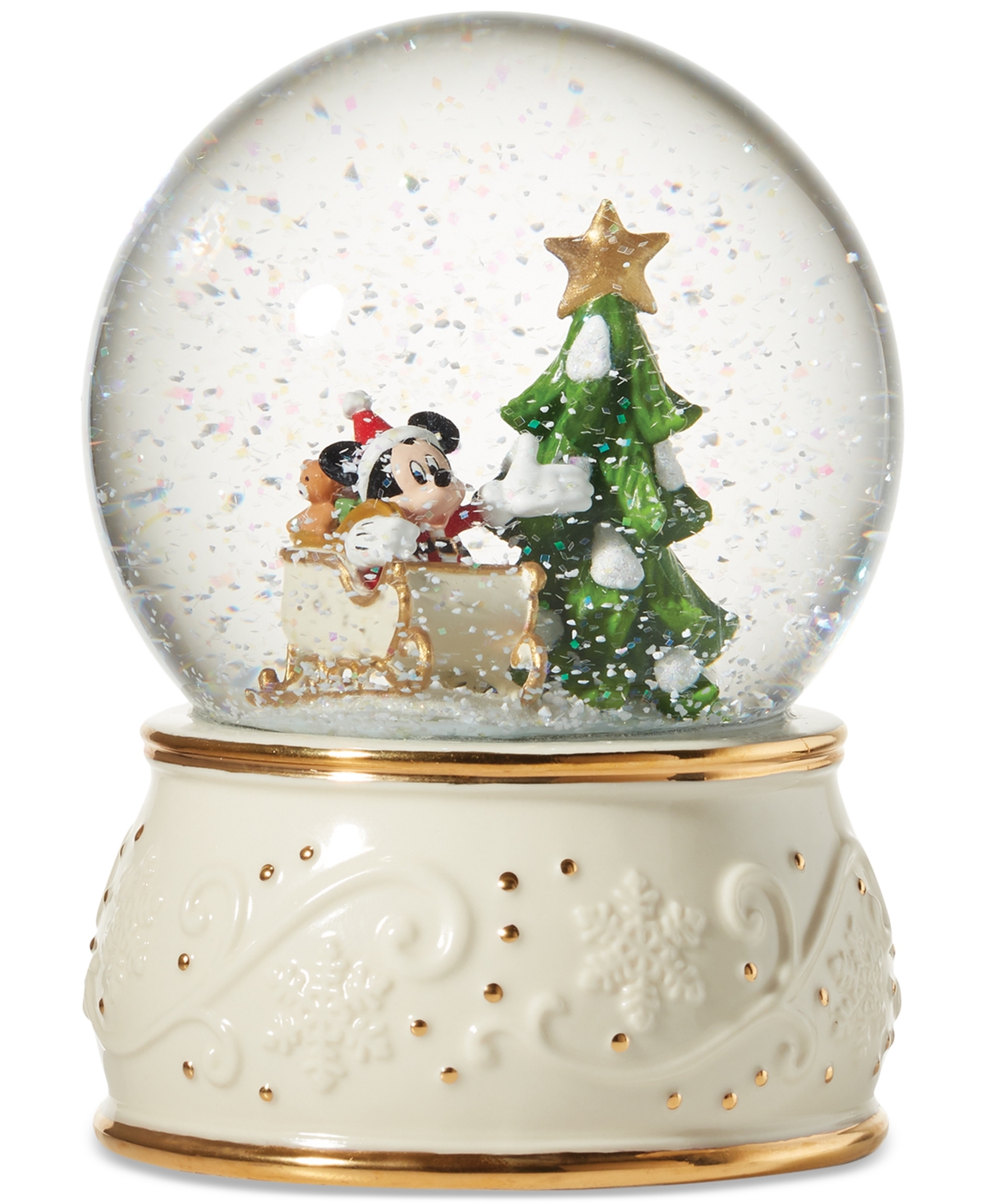 Lenox Mickey Mouse Snow Globe In Ivory
