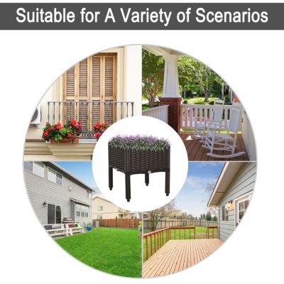 Elevated Self-Watering Raised Garden Bed for Plants & Veggies