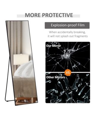 Freestanding or Wall Mounted Mirror (19.75" x 63.5", Black)