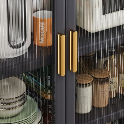 Open-Door Kitchen Shelves | Multilevel Microwave Cabinet Storage