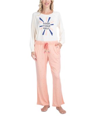 Ocean Pacific - Women's 2-Pc. Waves For Days Knit Pajamas Set