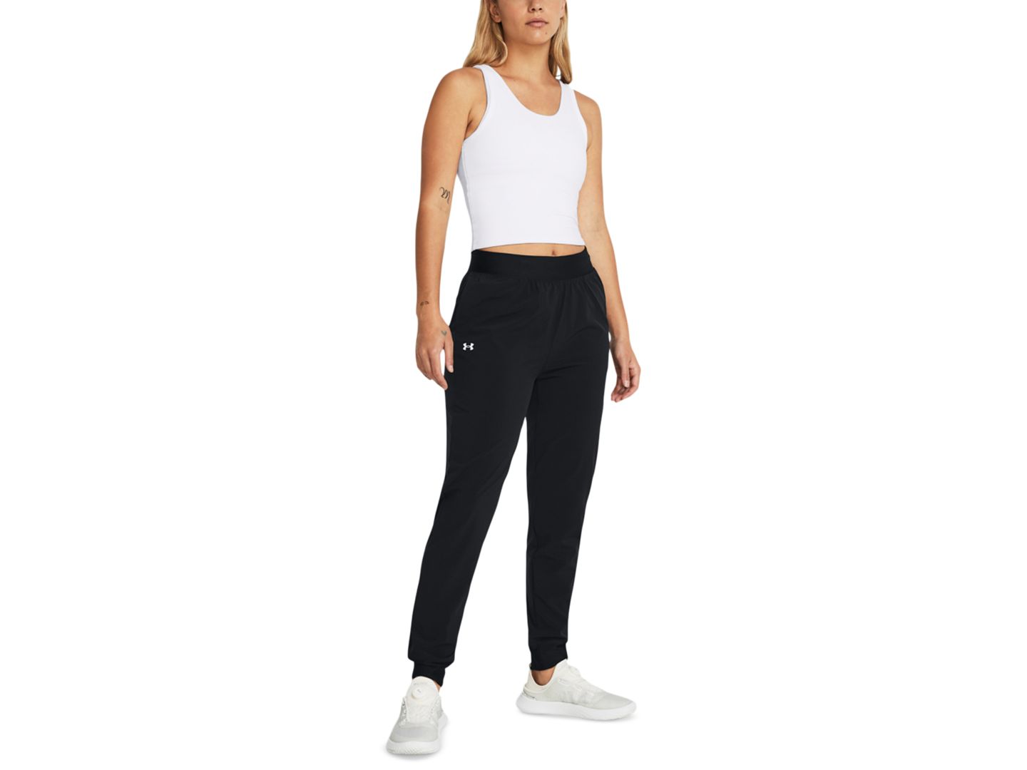Женские брюки Under Armour Armour Sport High-Rise, цвет: Чёрный / Белый — фото 5