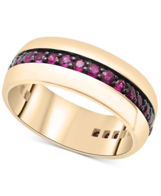 Macy's - Men's Sapphire Polished Band (1-1/4 ct. t.w.) in Sterling Silver (Also in Ruby)