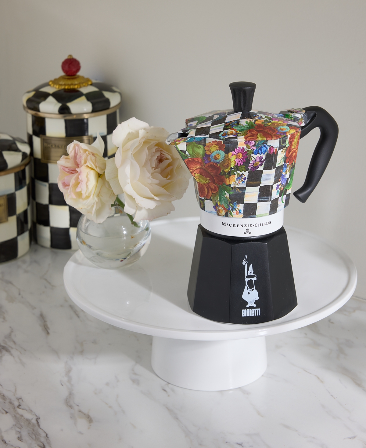 Mackenzie-childs Courtly Flower Market 3 Cup Moka Pot In No Color