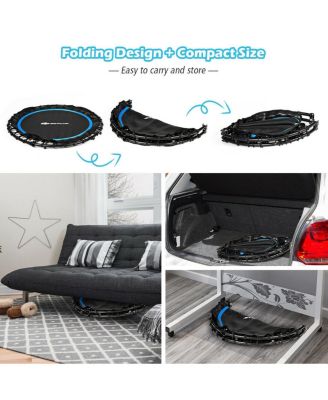 40 Inch Foldable Fitness Rebounder with Resistance Bands Adjustable Home