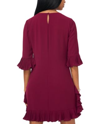 Petite Pleated-Trim Shift Dress