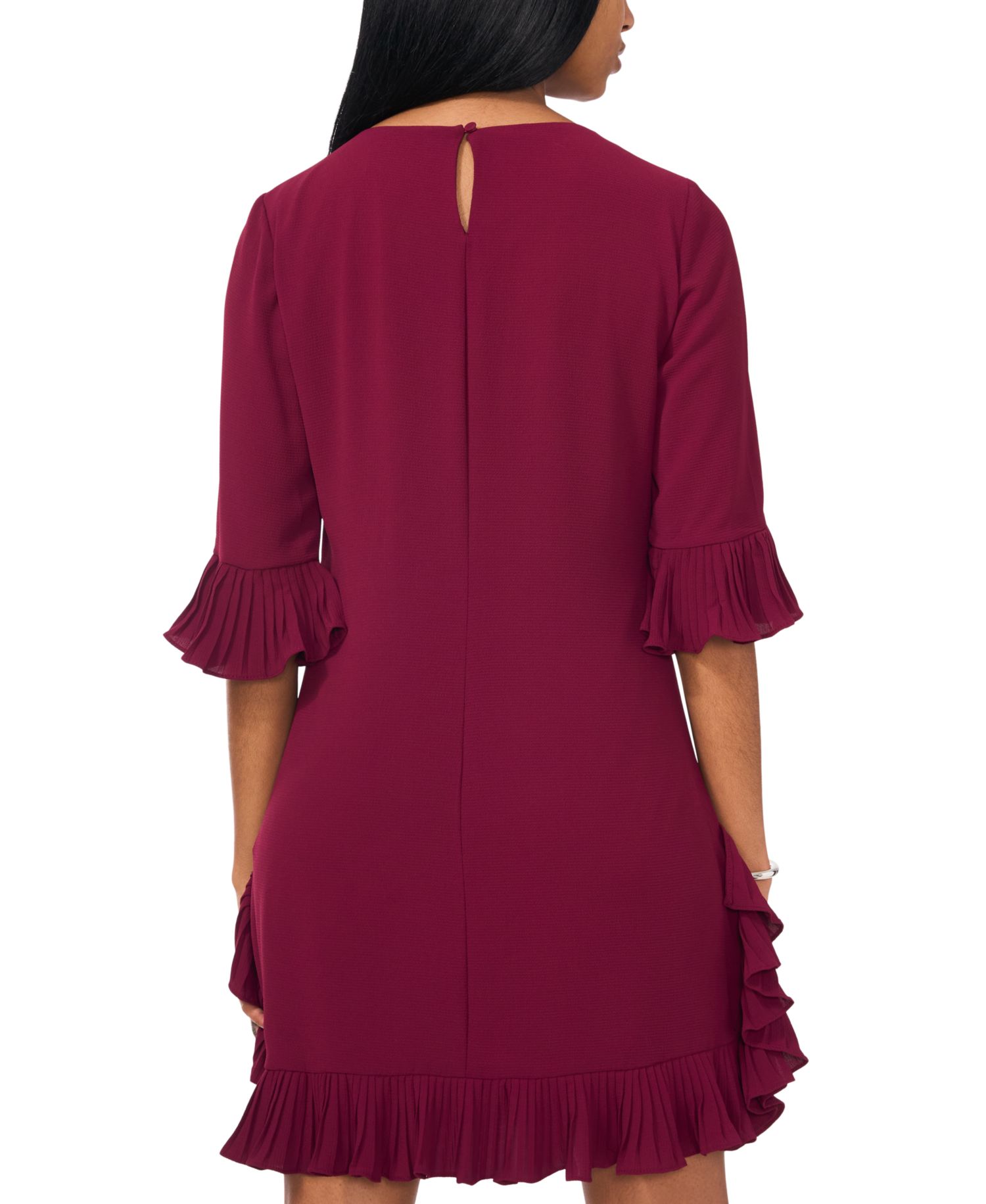 Petite Pleated-Trim Shift Dress