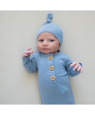 Baby Girls Knotted Gown with Hat Set