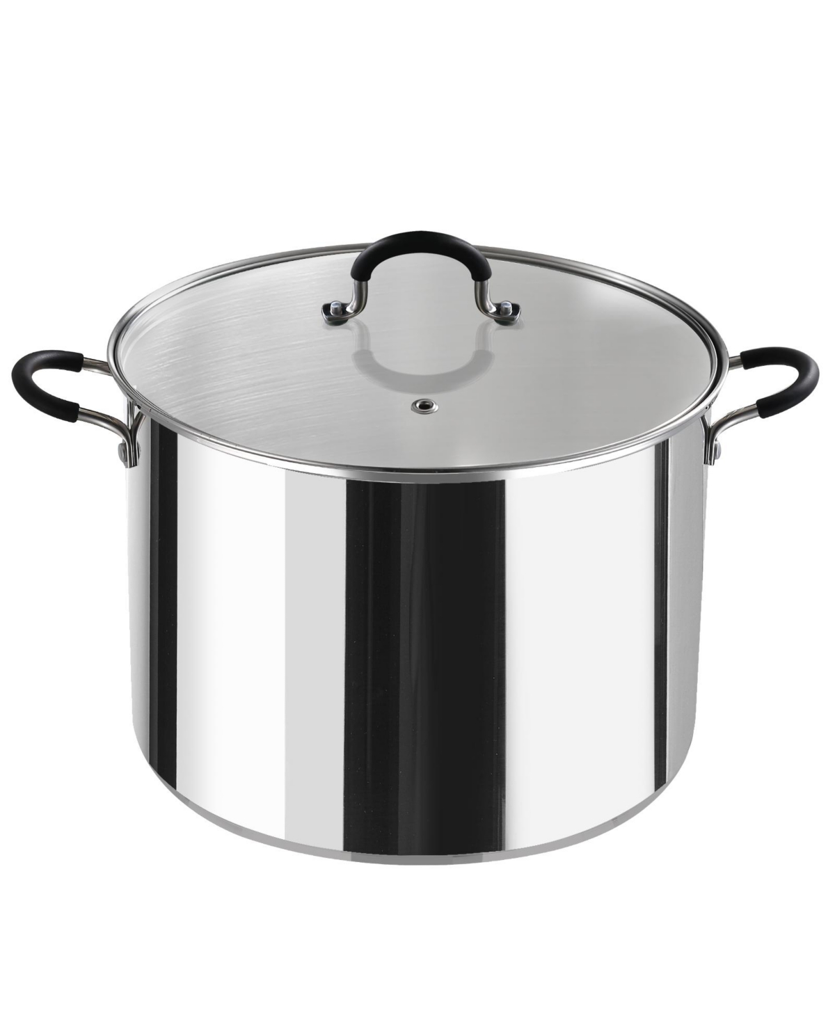 Cook N Home 20 Quart Professional Stainless Steel Stock Pot with Stay-Cool Handles,- Silver