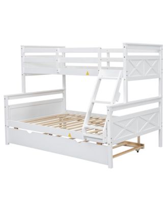 Streamdale Twin/Full Bunk Bed, Trundle, Safety Rails, Gray