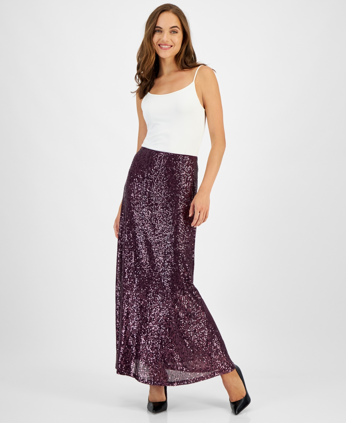 Anne Klein Women's Sequin Maxi Skirt