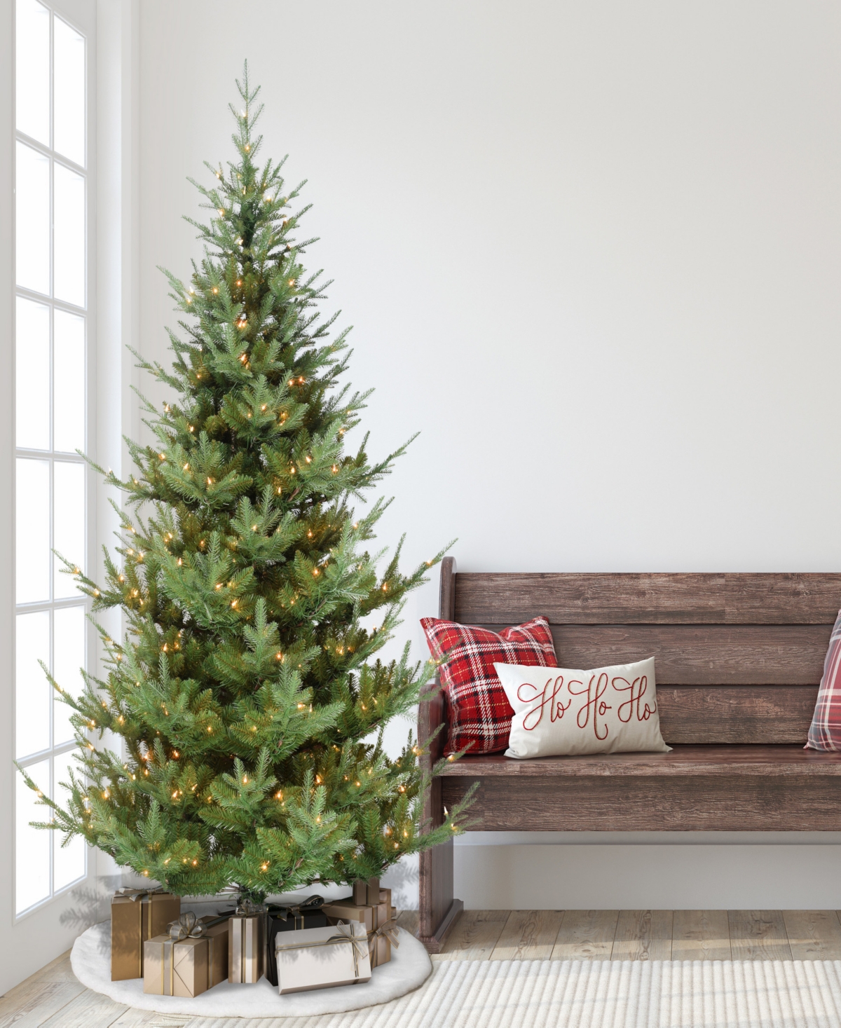 Puleo Pre-lit Spruce Artificial Tree 7.5 Ft In Green