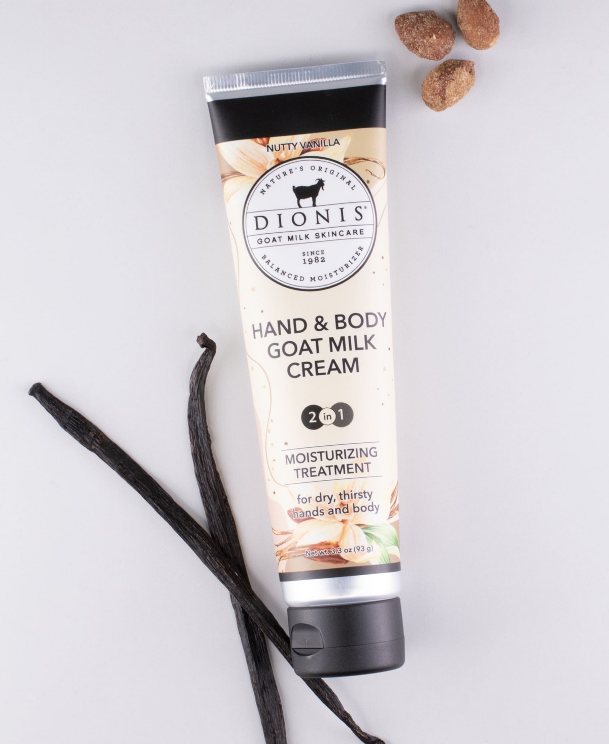 Shop Dionis Nutty Vanilla Hand Body Goat Milk Cream, 3.3 oz In No Color