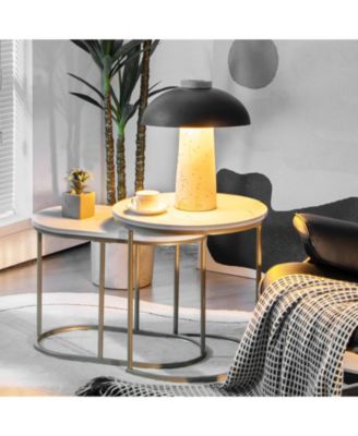 Modern Nesting Coffee Table Set of 2-White