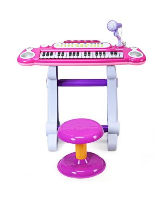37 Key Electronic Keyboard Kids Toy Piano Included Microphone and Stool
