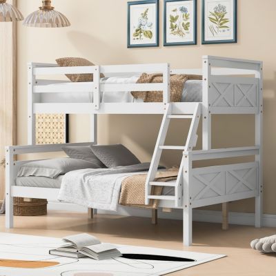 Twin/Full Wood Guardrail Bunk Bed