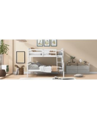 Twin/Full Wood Guardrail Bunk Bed