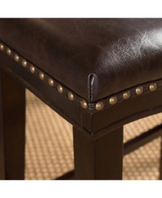 Saddle Counter Stool with Nailhead Trim (Set of 2)