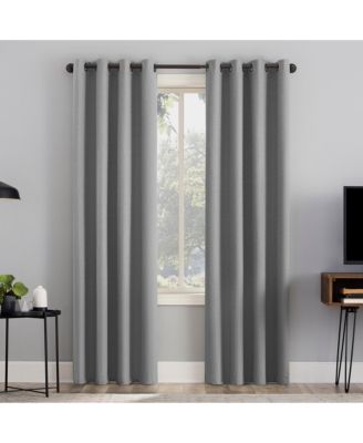 Cayden Grid Texture Draft Shield Fleece Insulated 100% Blackout Grommet Curtain Panel