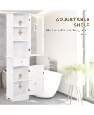 Simplie Fun Narrow Bathroom Linen Tower with Acrylic Door