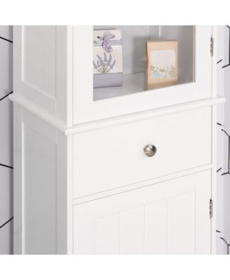 Simplie Fun Narrow Bathroom Linen Tower with Acrylic Door