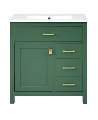 30-Inch Blue Bathroom Vanity with Sink and Storage