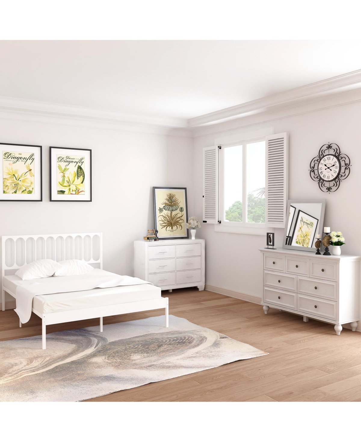 gaomon French Vintage Dresser for Bedroom with 6 Drawers, Vintage Design Wood Drawer Dresser Chest of Drawers for Closet, Living Room, Hallway, Nurser
