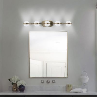 Modern Minimalist LED Vanity Light with Frosted Glass Shades