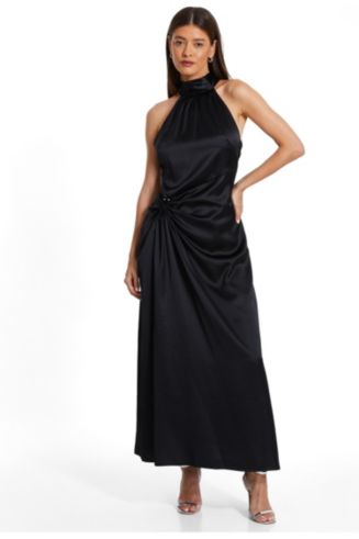 quiz halter neck dress Quiz Halter Neck Dress White Quiz Penelope White Embellished Crepe High Neck  Maxi Dress