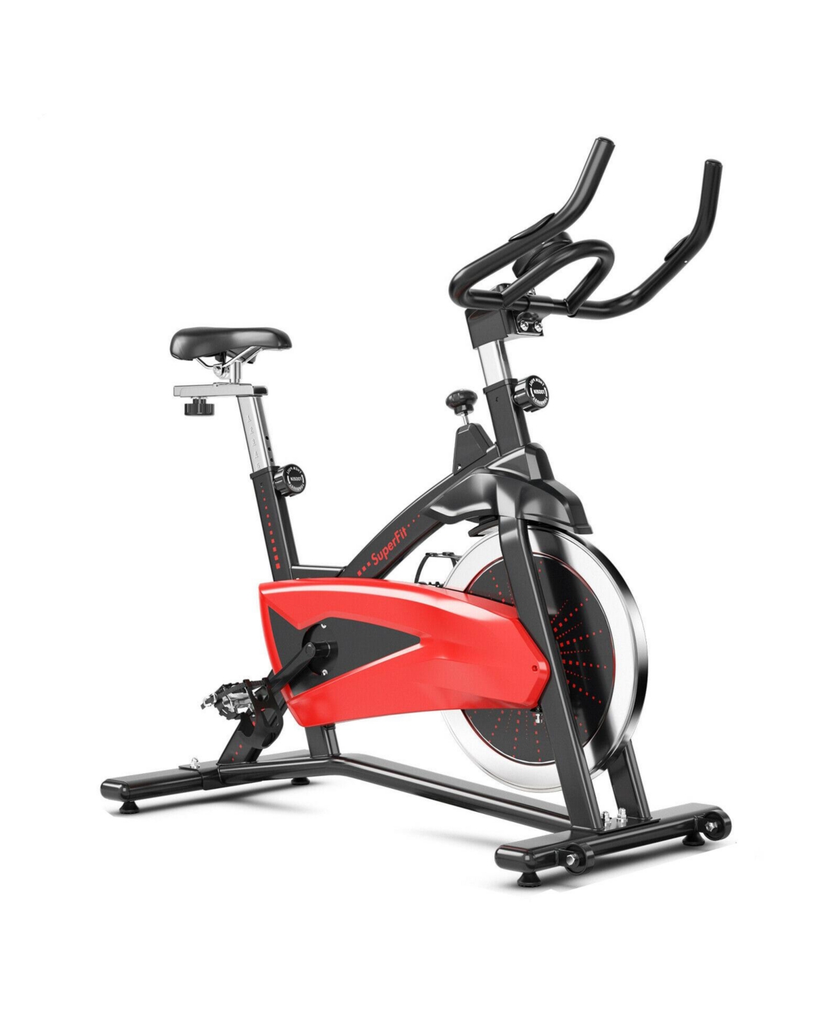 Magnetic Exercise Bike Fitness Cycling Bike with 35Lbs Flywheel for Home and Gym-Black & Red - Red
