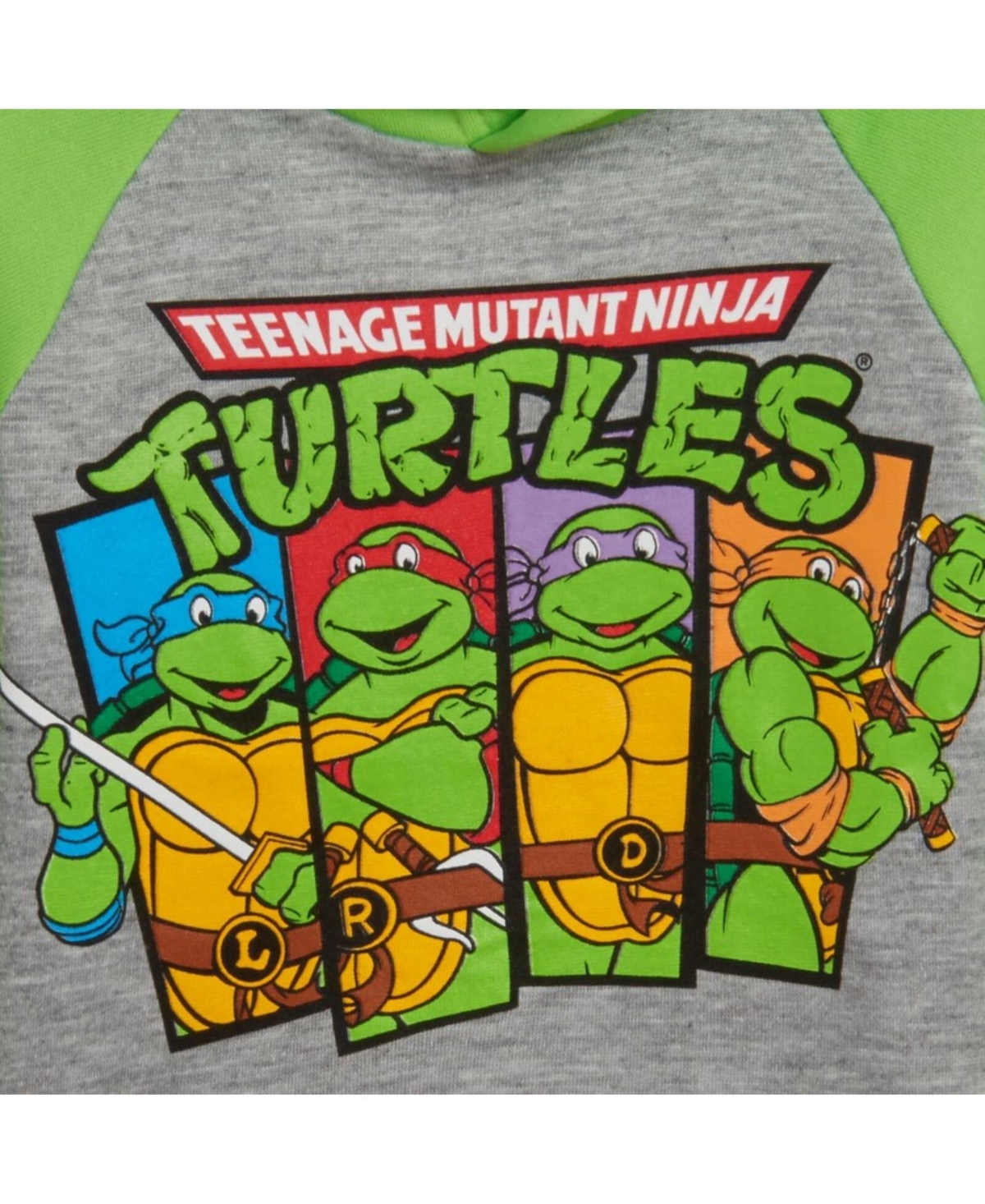 Teenage Mutant Ninja Turtles Toddler Boys Fleece Pullover Hoodie to (2T - 18-20) - gray